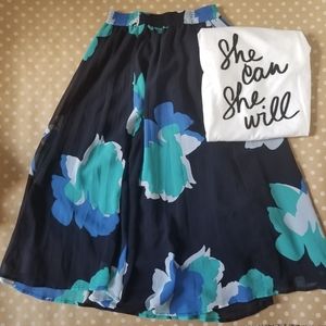 [a new day] Floral Pleated Skirt